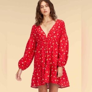 Billabong X Wrangler Baby Doll Dress Medium Falling For You Shirt Dress Puffer